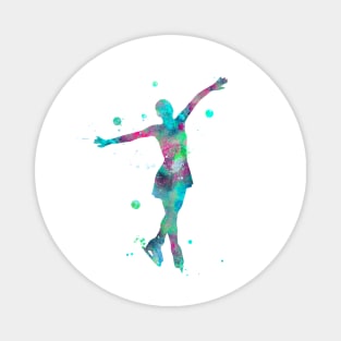 Figure Skating Watercolor Painting 3 Magnet